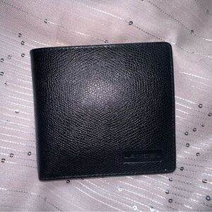 EUC Lancel Paris Men Wallet Genuine Leather Black Made in Spain